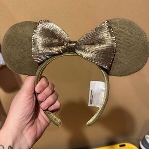 Disney parks Olive Green Minnie Ear Headband with Bow